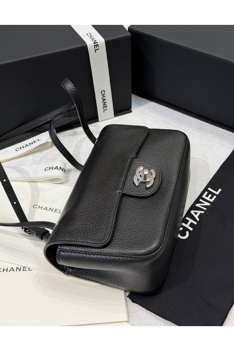 Chаnеl Кожаная сумка Flap premium 20x13x6 см