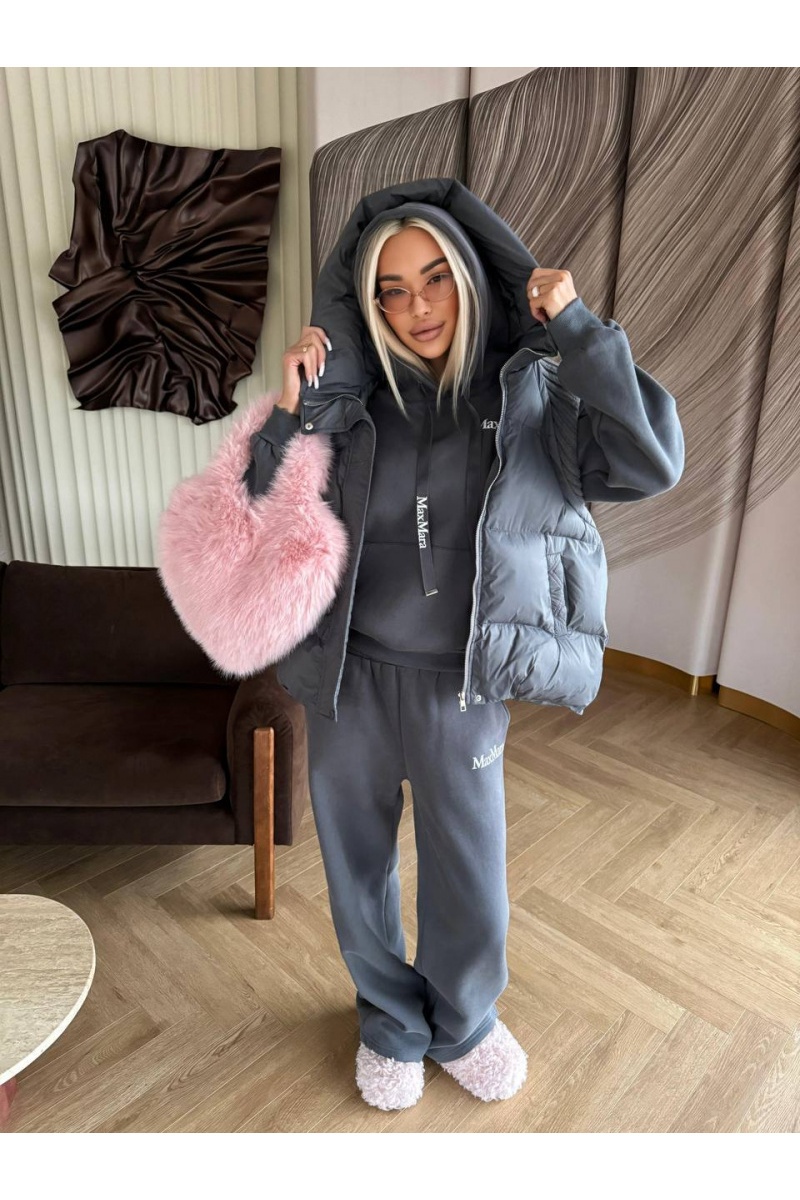 Max Mara Женский костюм тройка на флисе Premium - Grey