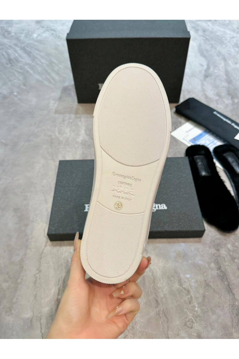 Zegna Кроссовки с мехом Triple Stitch