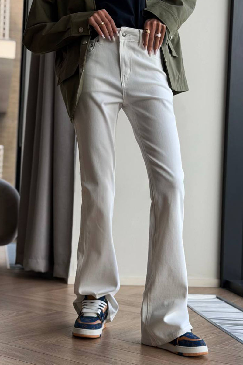 Loro Piana Белые женские джинсы клёш premium