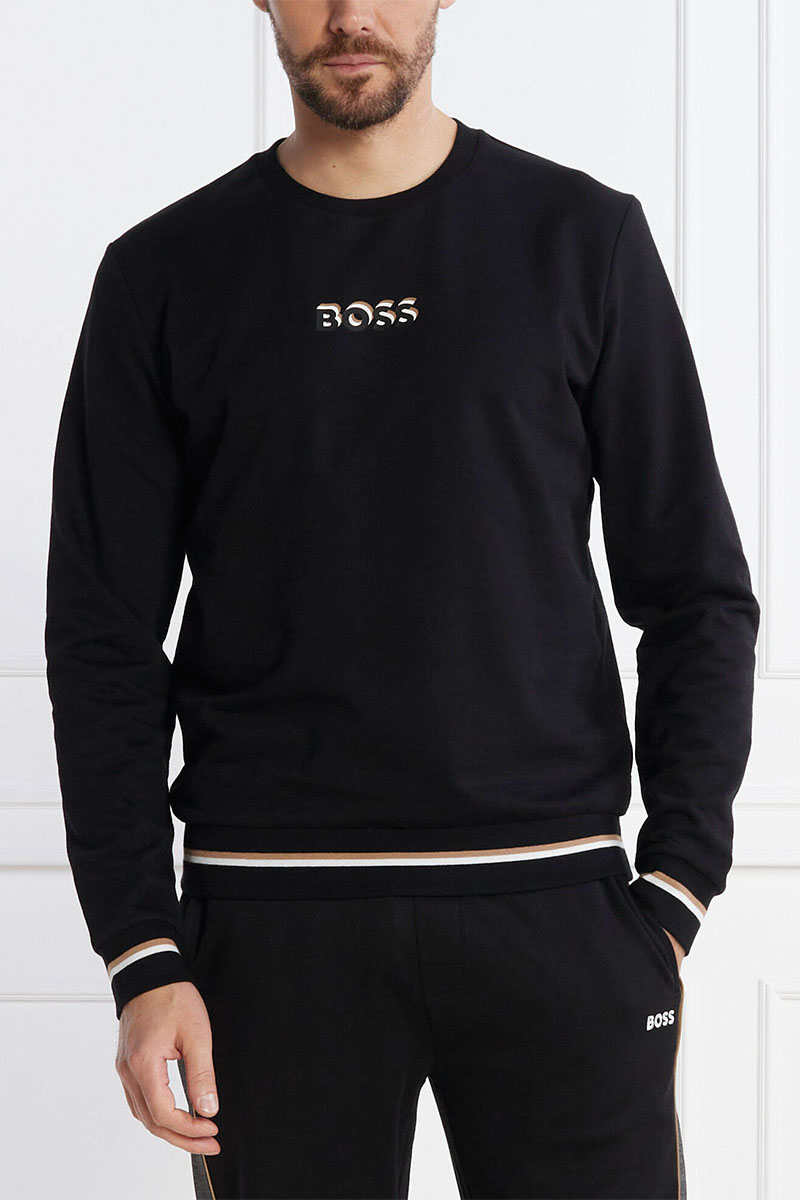 Hugо Воss Мужской чёрный свитшот Iconic 