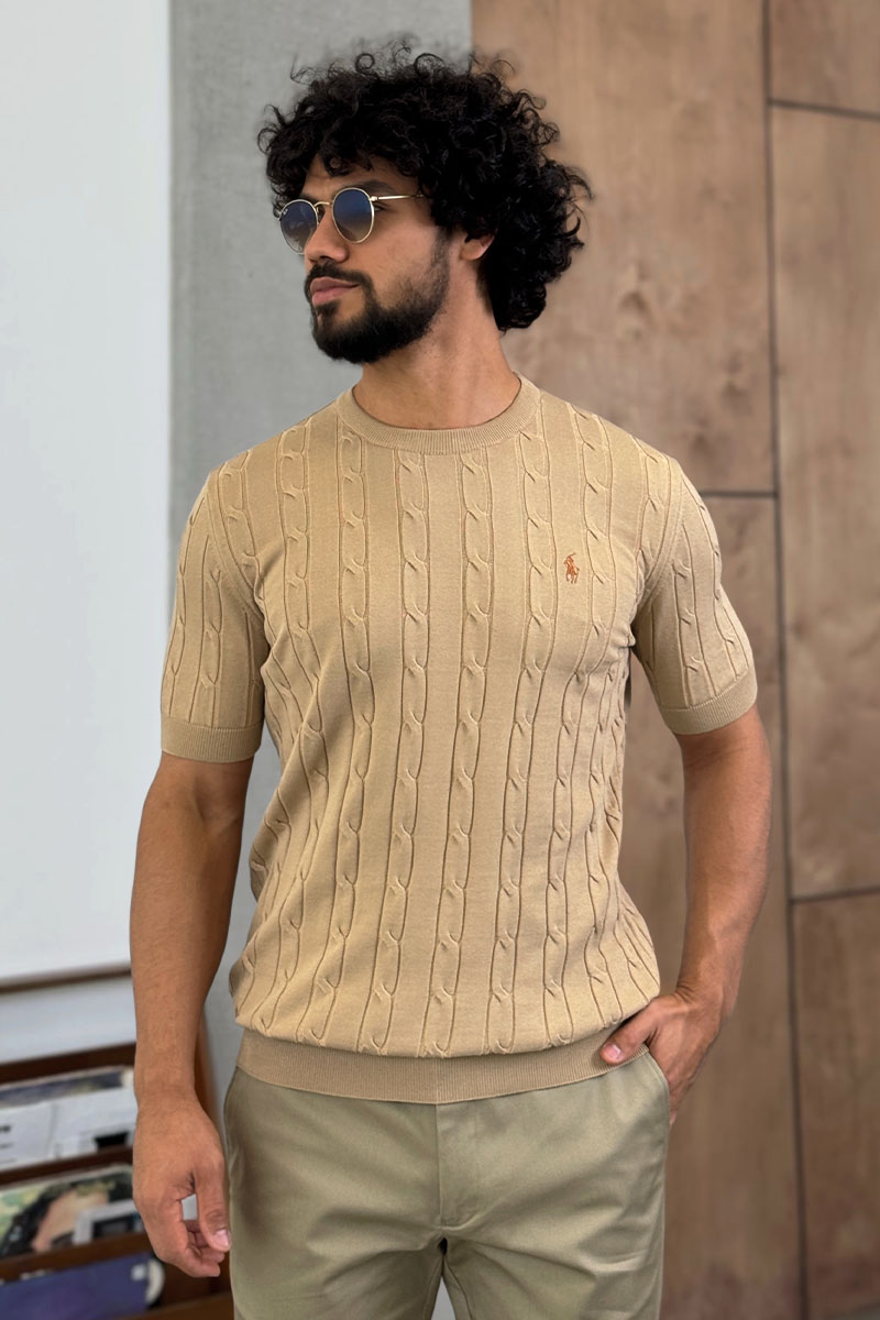 Polo Ralph Lauren Мужская бежевая футболка 