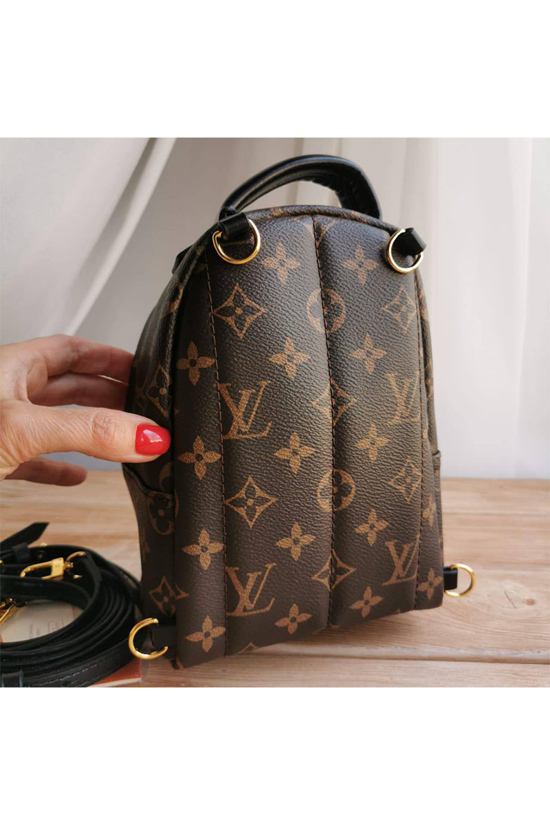 Lоuis Vuittоn Женский кожаный рюкзак Palm Spring Mini Monogram 20x17 см