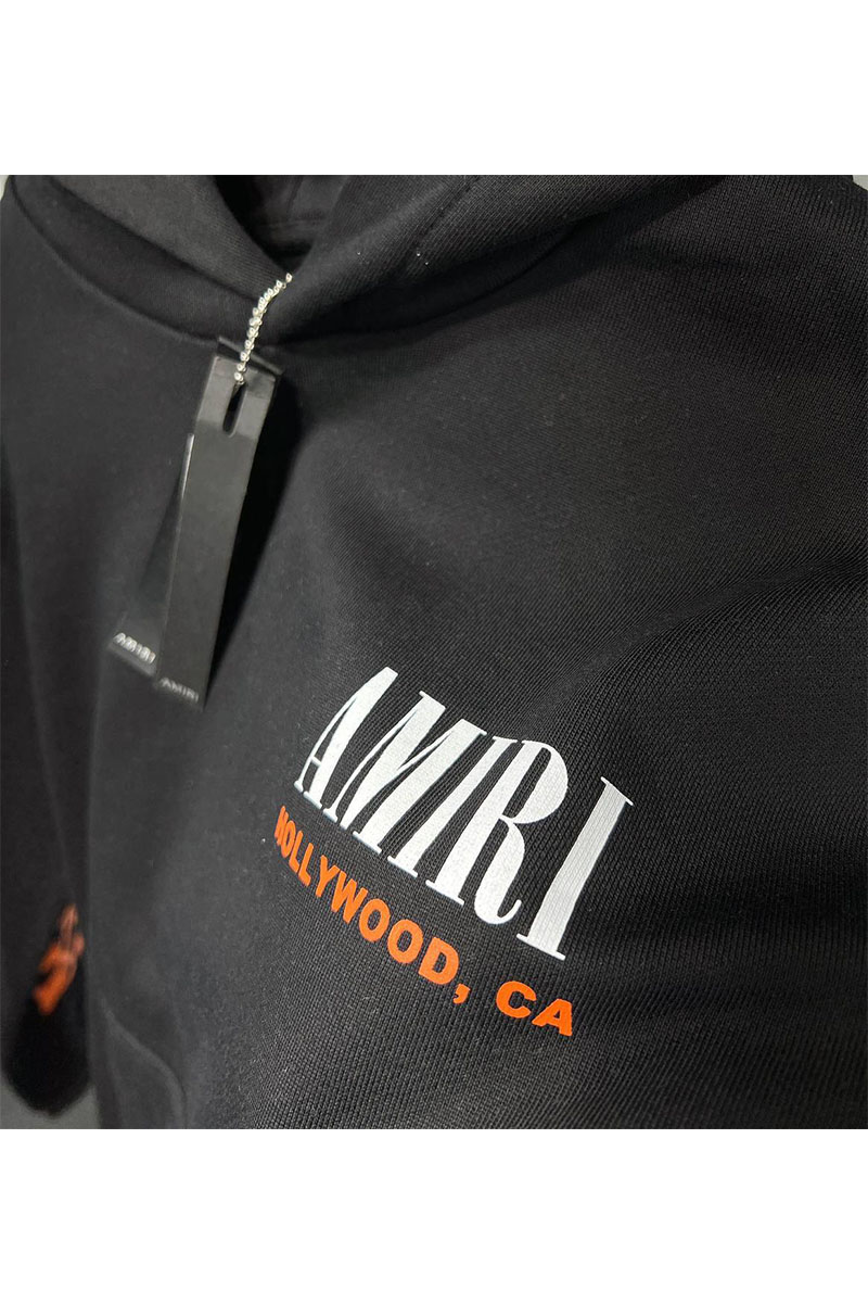 Amiri Чёрное мужское худи Bones logo-print