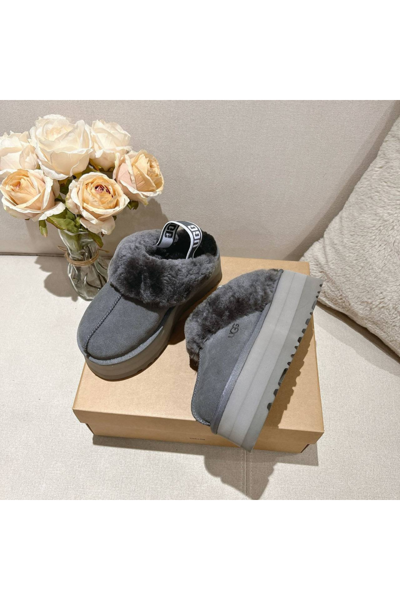 UGG Замшевые женские слиперы с мехом Funkette Platform