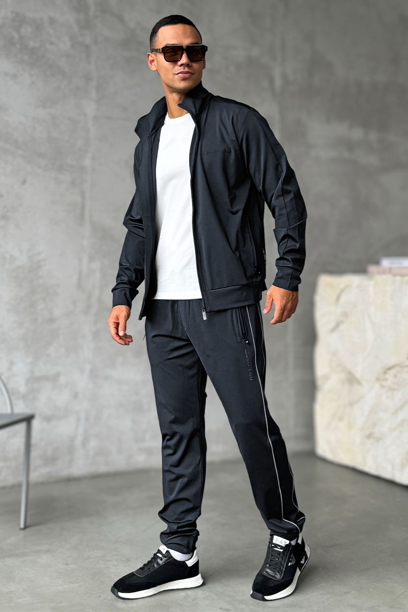 Hugо Воss Мужской спортивный костюм цвета антрацит Porsche