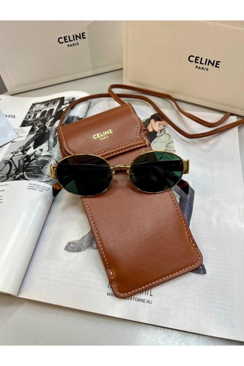 Celine Солнцезащитные очки Triomphe - Green / Gold