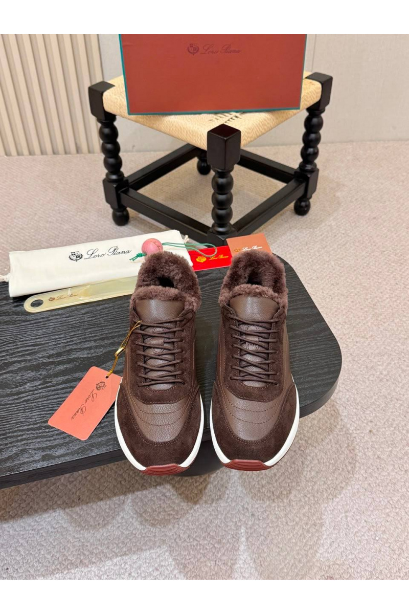 Loro Piana Кроссовки с мехом Week End Walk Evo premium