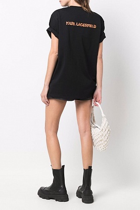 Женская брендовая футболка чёрного цвета (01333621)