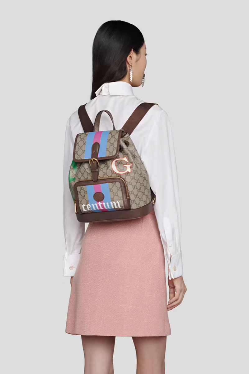 Gucci Кожаный рюкзак with interlocking G 26.5x30 см