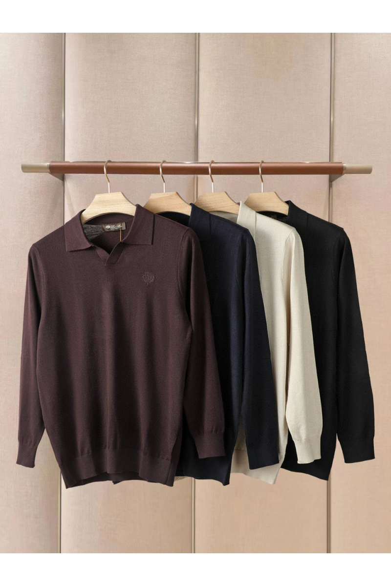 Loro Piana Поло с длинным рукавом premium - Navy