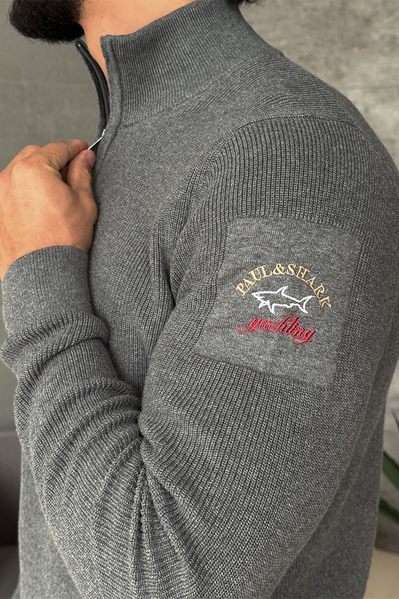 Paul & Shark Мужской серый джемпер zip-up