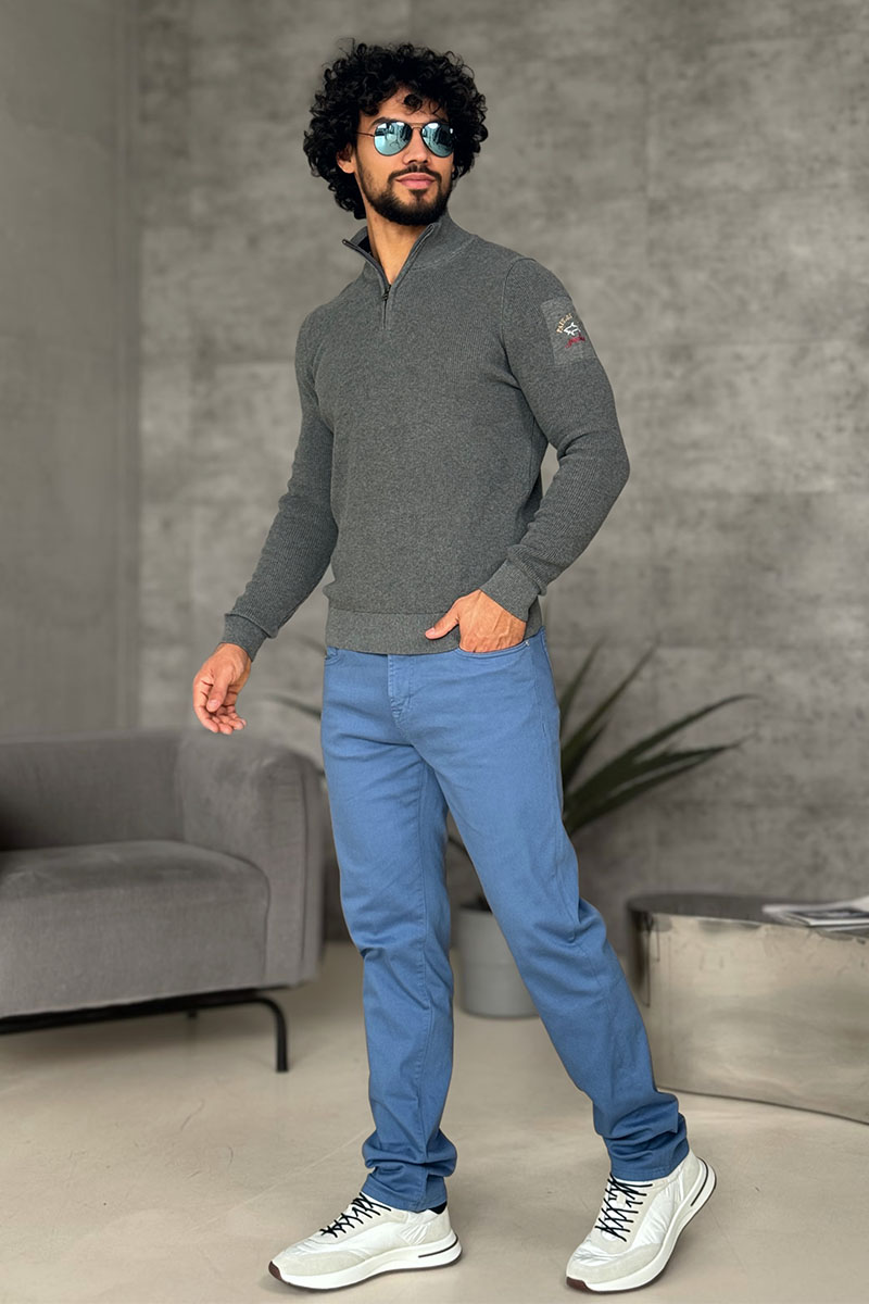 Paul & Shark Мужской серый джемпер zip-up