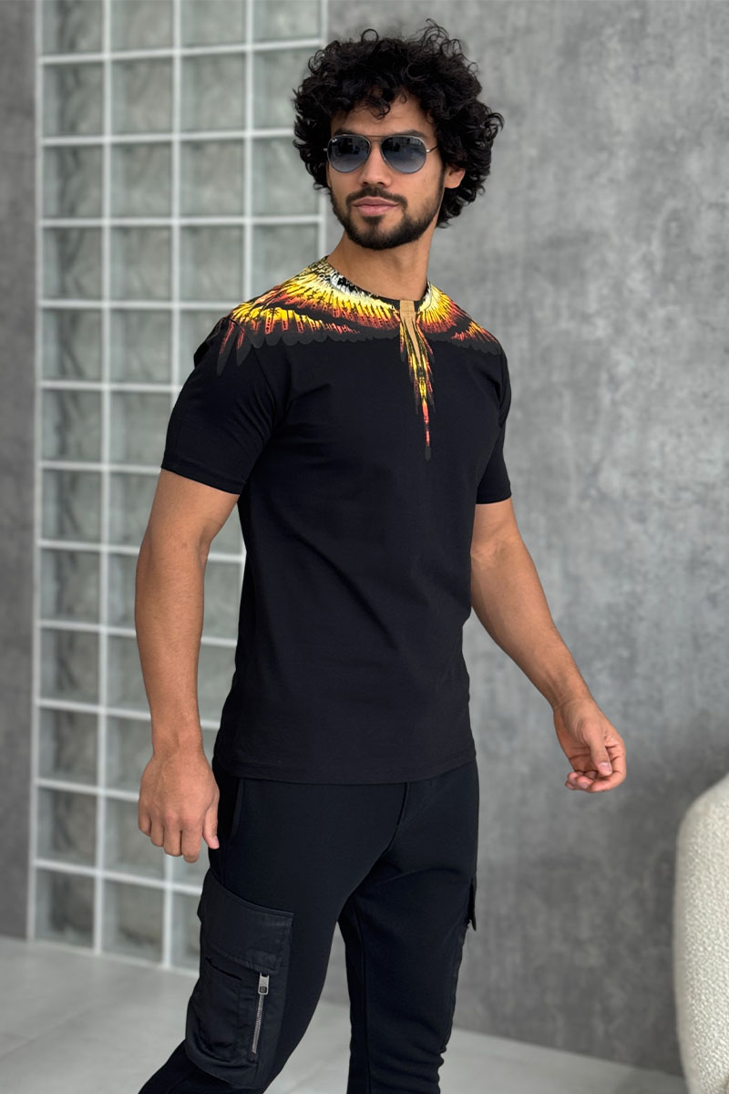 Marcelo Burlon Чёрная футболка County of Milan Solfolk Wings