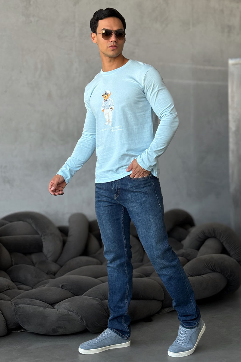 Polo Ralph Lauren Мужской лонгслив "Bear" - Blue