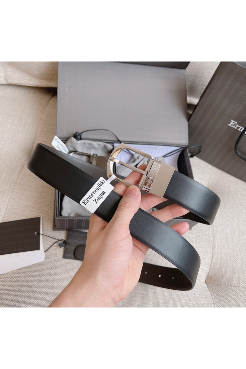 Zegna Двусторонний кожаный ремень Premium (длина 110 см, ширина 3.5 см)