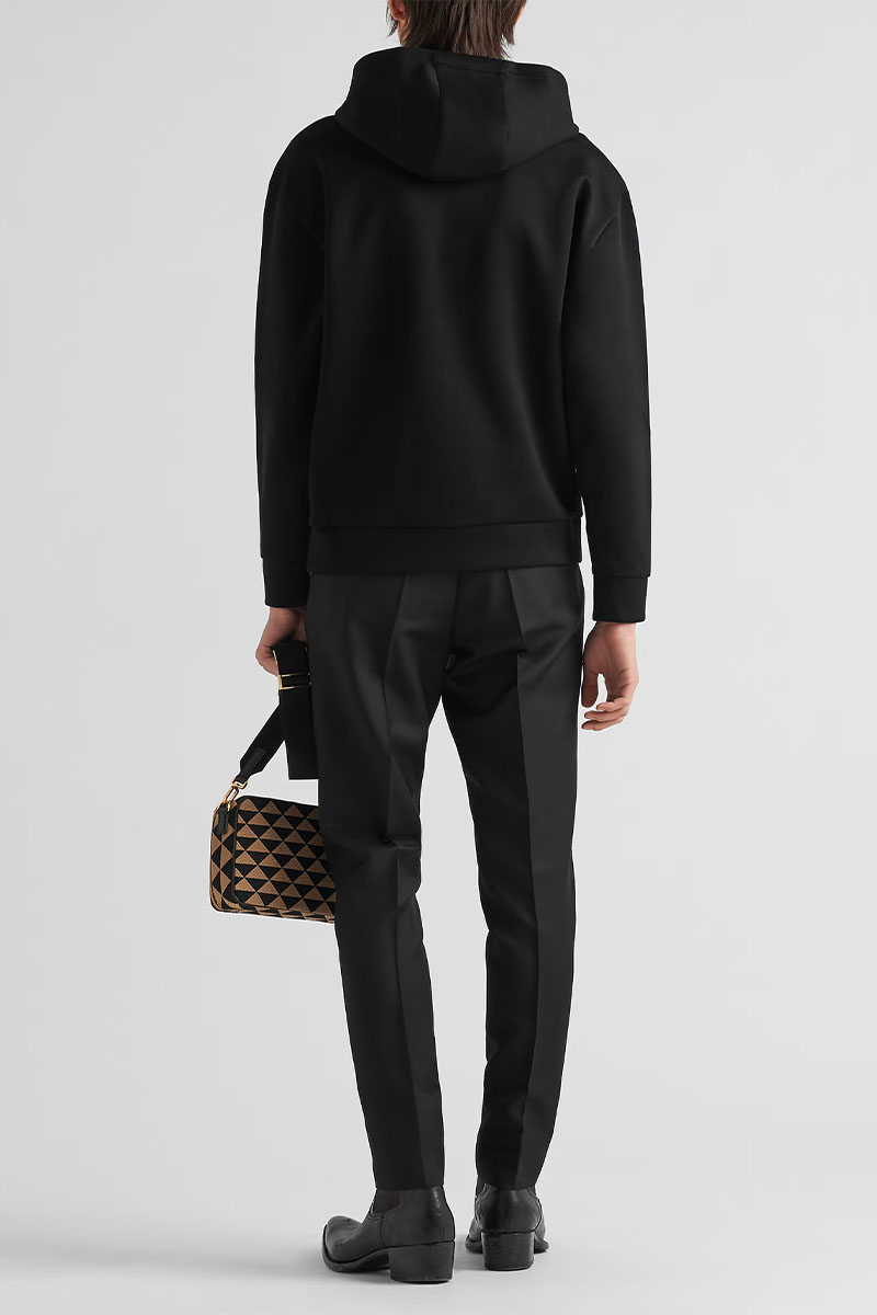 Prada Мужское чёрное худи technical cotton 