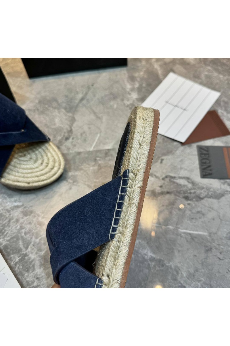 Zegna Мужские шлёпанцы suede - Navy