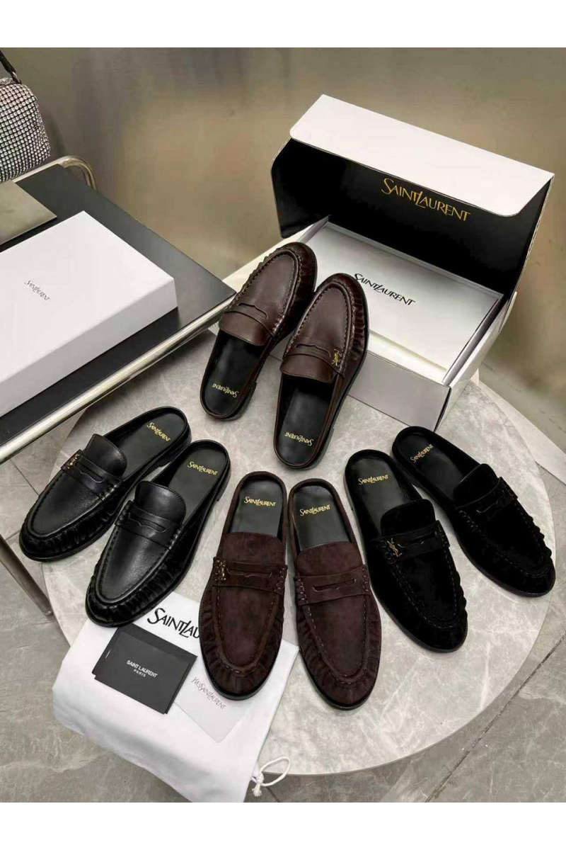 Yves Saint Laurent Женские кожаные мюли premium