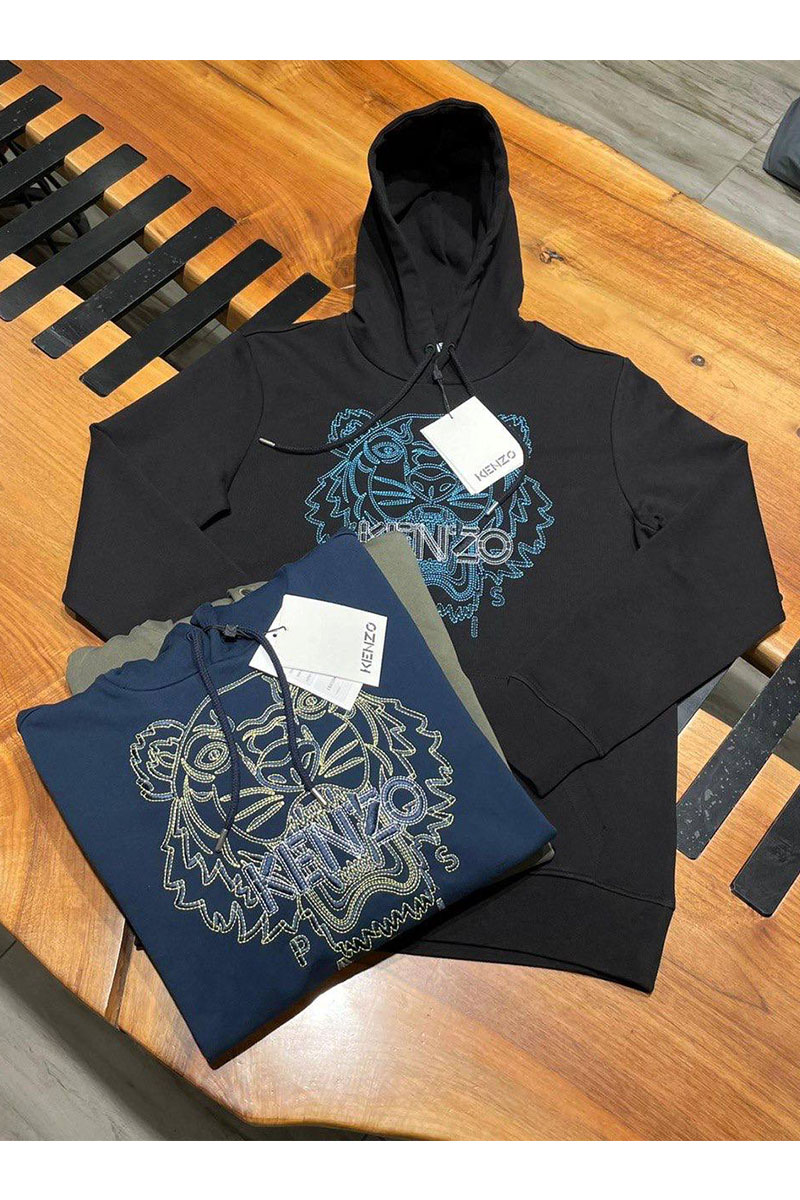 Kenzo Зелёное худи Tiger Head embroidered