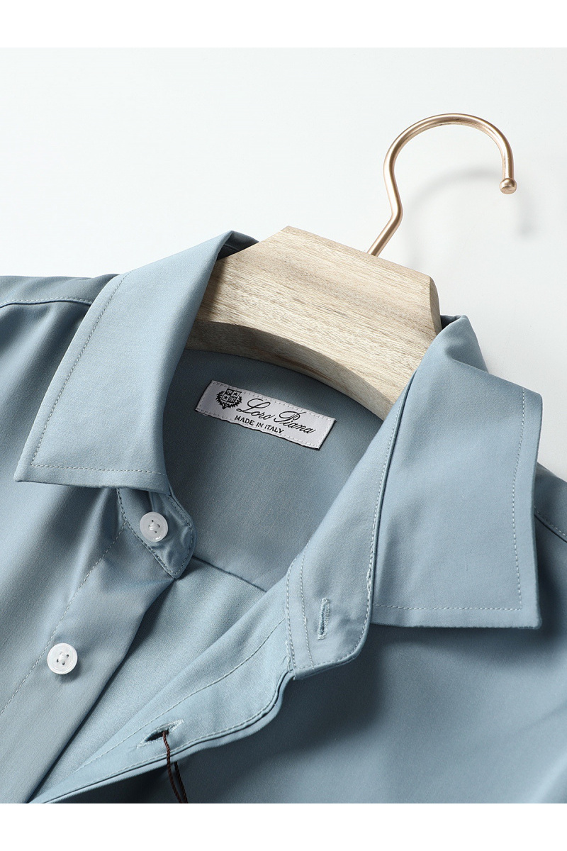 Loro Piana Рубашка голубого цвета premium