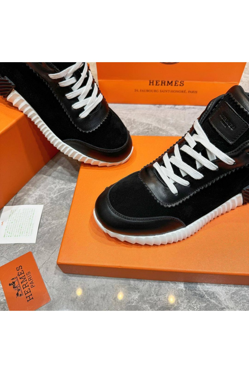 Hermes Кроссовки с мехом Bouncing high-top - Black / White