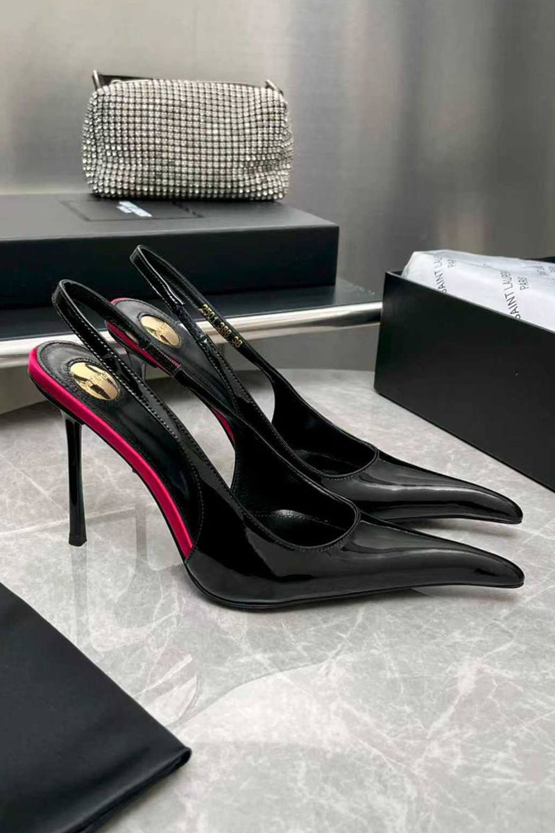 Yves Saint Laurent Женские кожаные туфли на каблуке premium