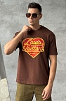 Коричневая оверсайз футболка Nigo Heart Logo