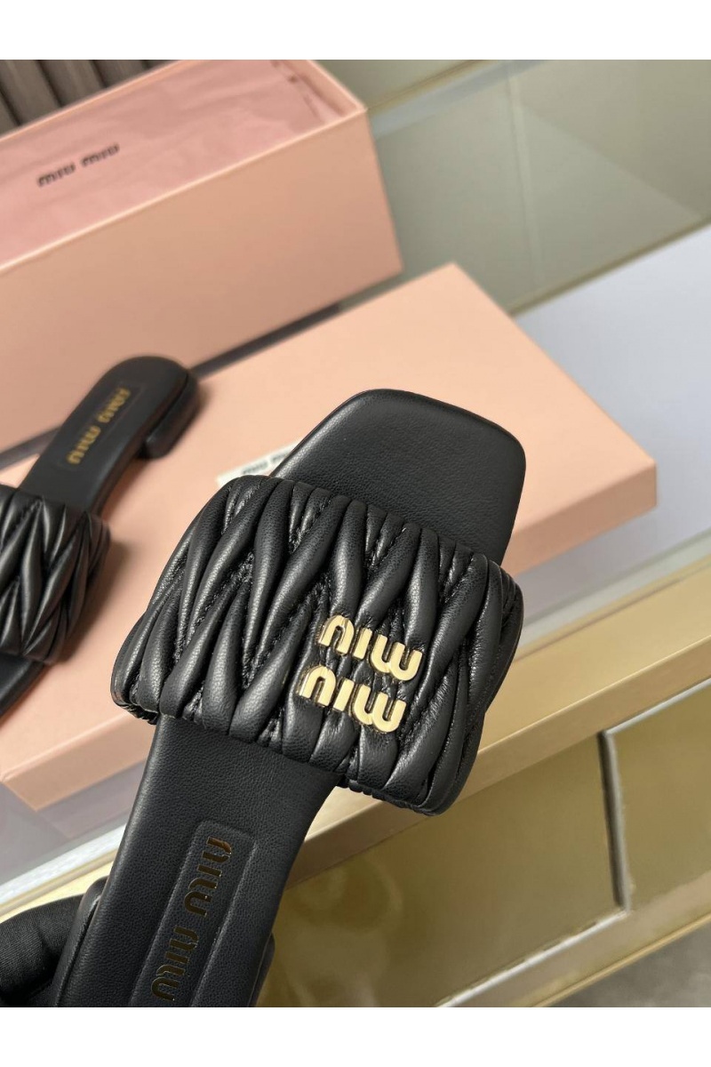 MIU MIU Женские шлёпанцы Premium - Black