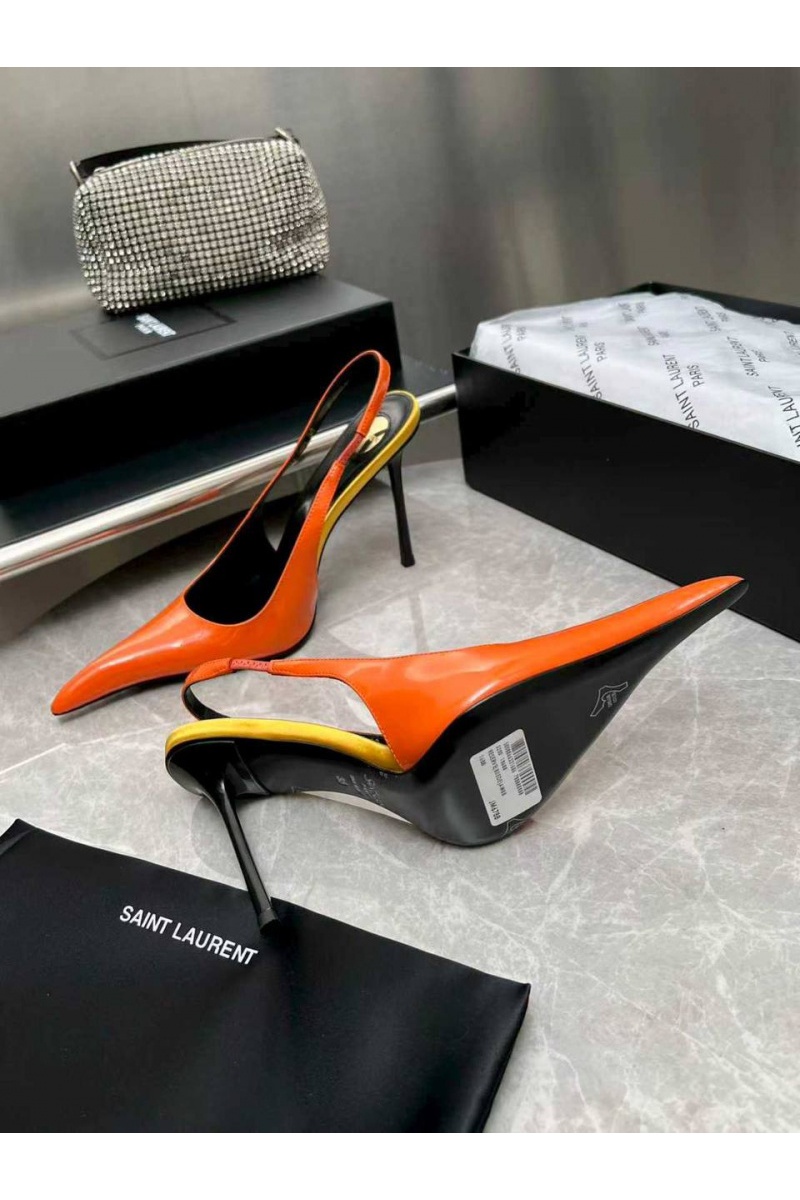 Yves Saint Laurent Женские кожаные туфли на каблуке premium