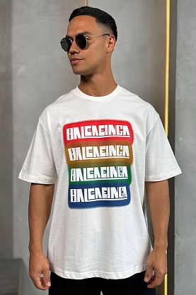 Белая оверсайз футболка logo print