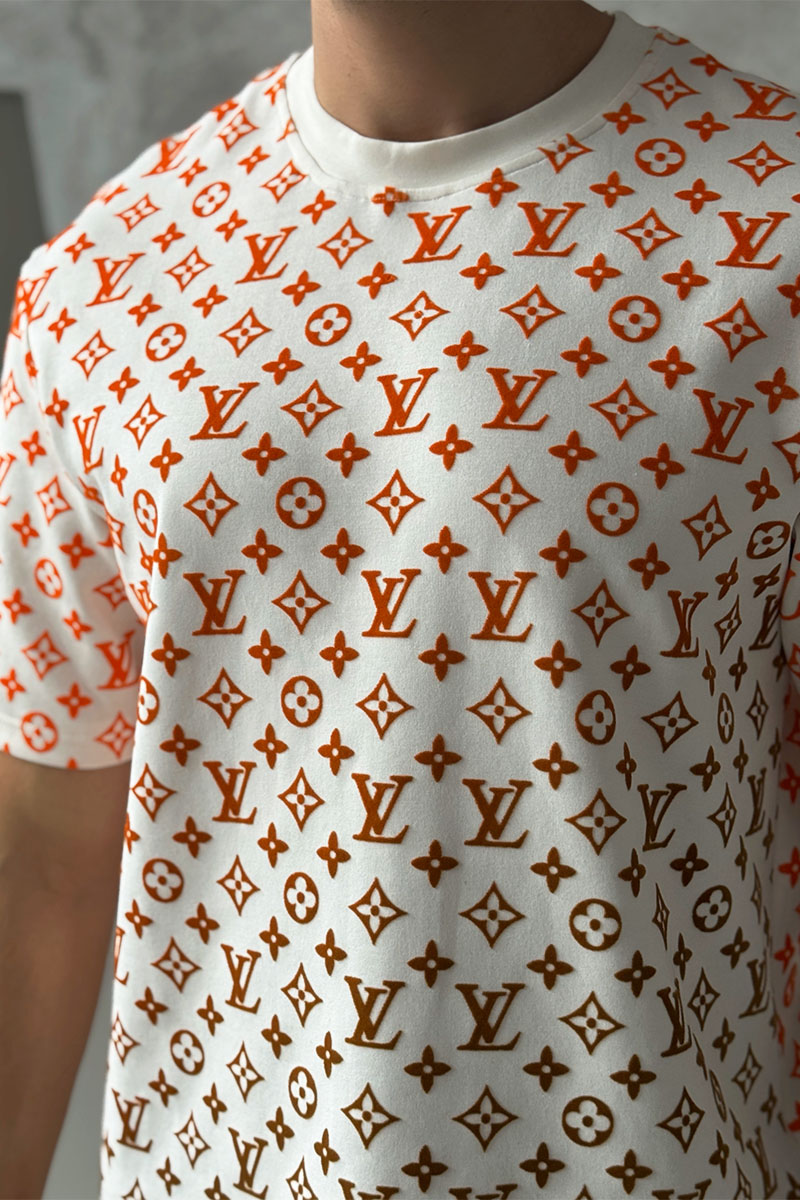 Lоuis Vuittоn Белая оверсайз футболка Monogram Gradient