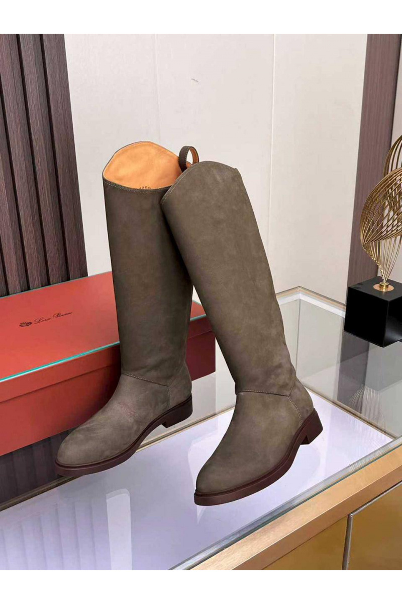 Loro Piana Женские замшевые сапоги premium - Grey