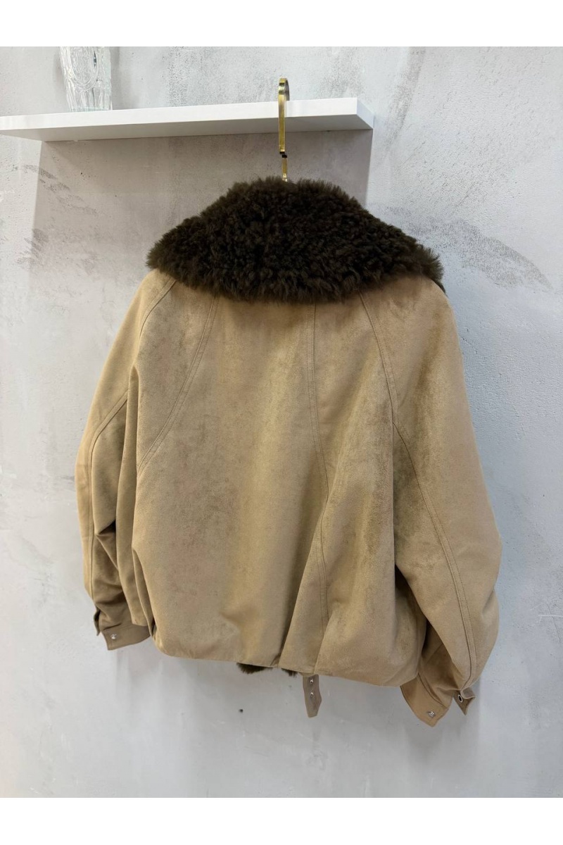 Max Mara Женский бомбер с натуральным мехом premium