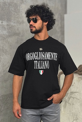 Чёрная оверсайз футболка logo-plaque