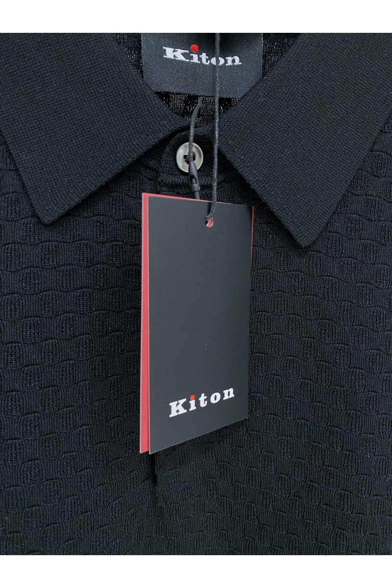 Kiton Мужское чёрное поло premium