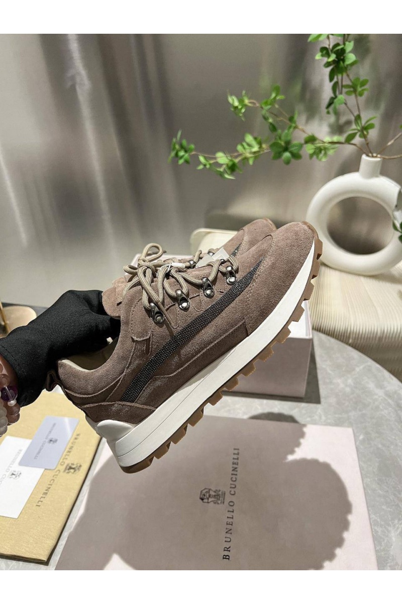 Brunеllо Сuсinеlli Женские замшевые кроссовки Monili Premium - Brown