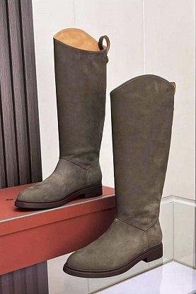 Женские замшевые сапоги premium - Grey