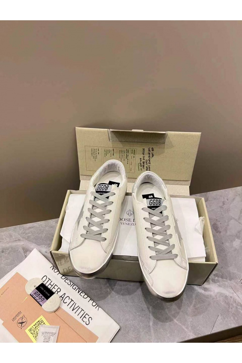 Designer Clothing Женские кожаные кроссовки Golden Goose Super Star premium