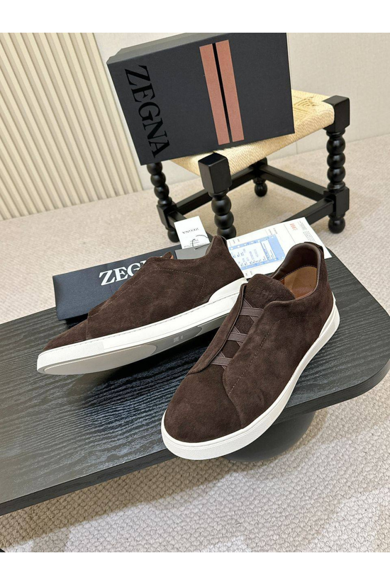 Zegna Мужские кроссовки Triple Stitch - Brown