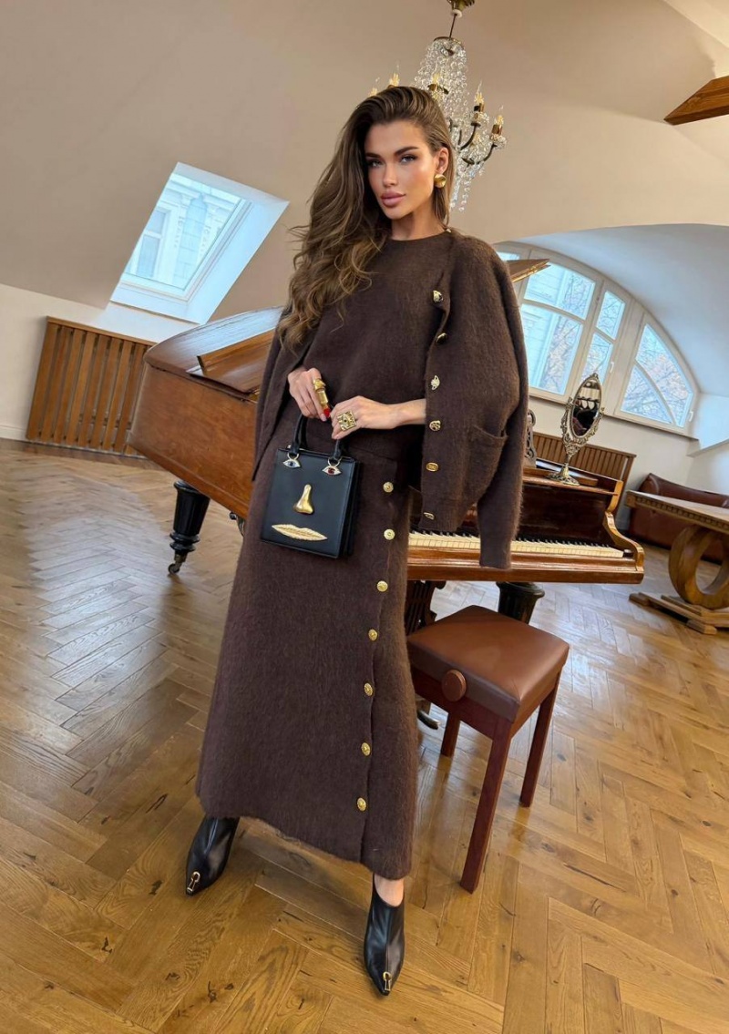 Schiaparelli Женский кардиган коричневого цвета premium