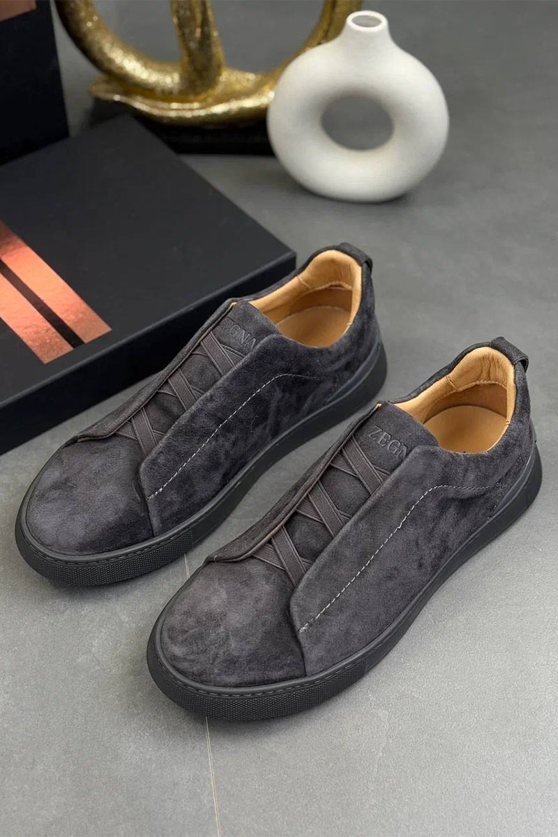 Zegna Замшевые кроссовки Triple Stitch