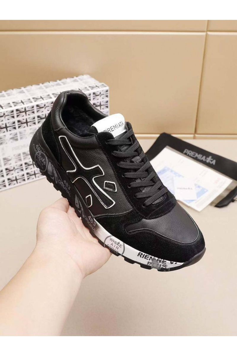 Premiata Комбинированные кроссовки с мехом low-top - Black