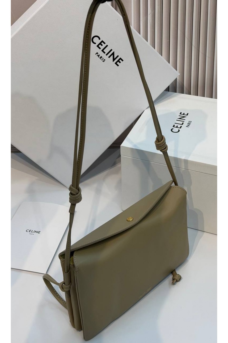 Celine Кожаная сумка Trio Flap premium 22.5x13x3.5 см