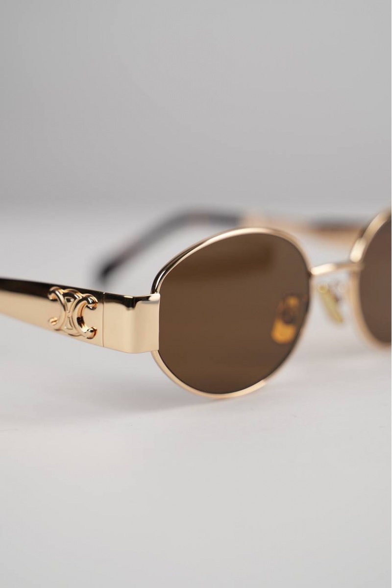 Celine Солнцезащитные очки Triomphe - Brown / Blue / Gold 