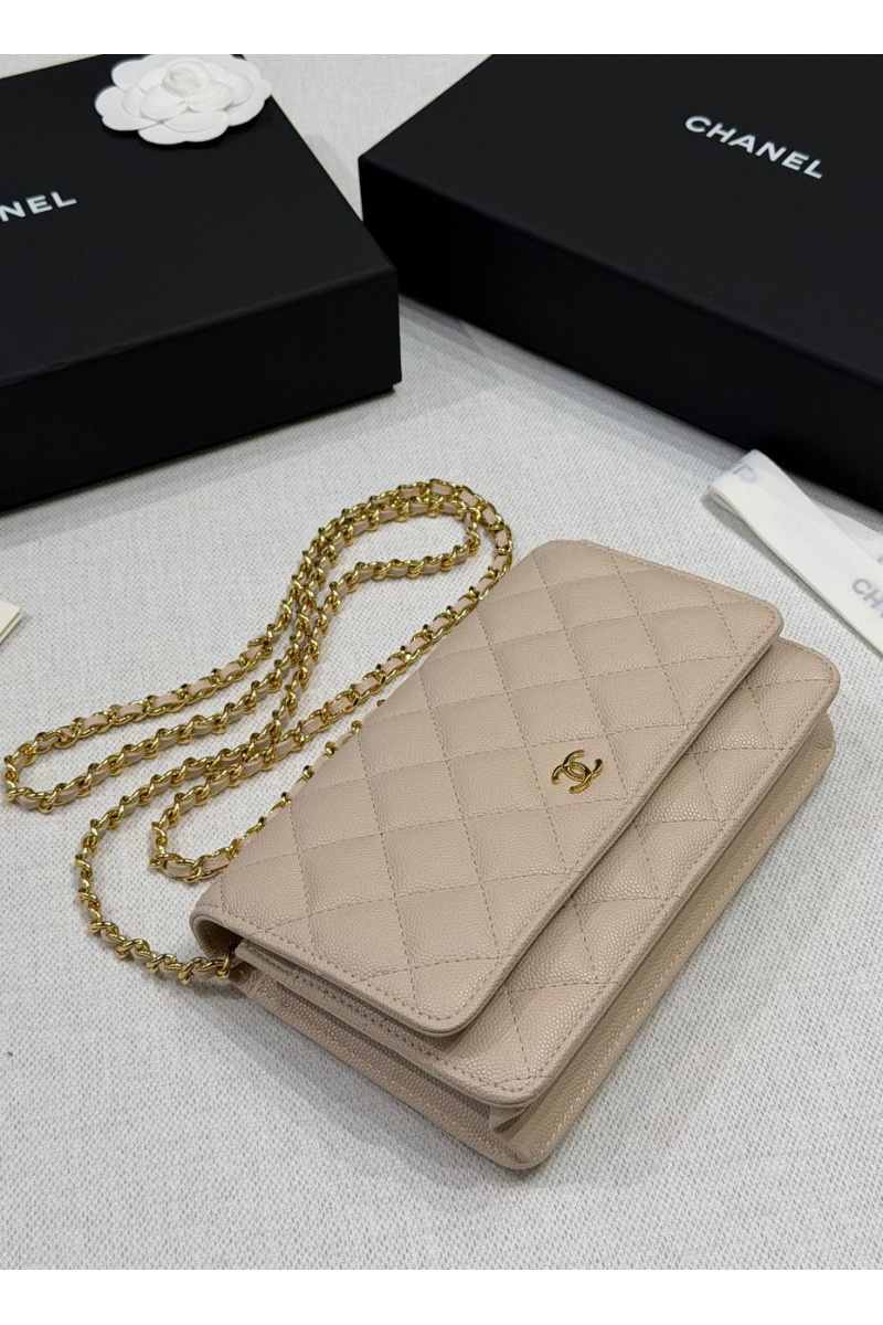 Chаnеl Кожаная сумка Wallet on Chain premium 19x12x4 см