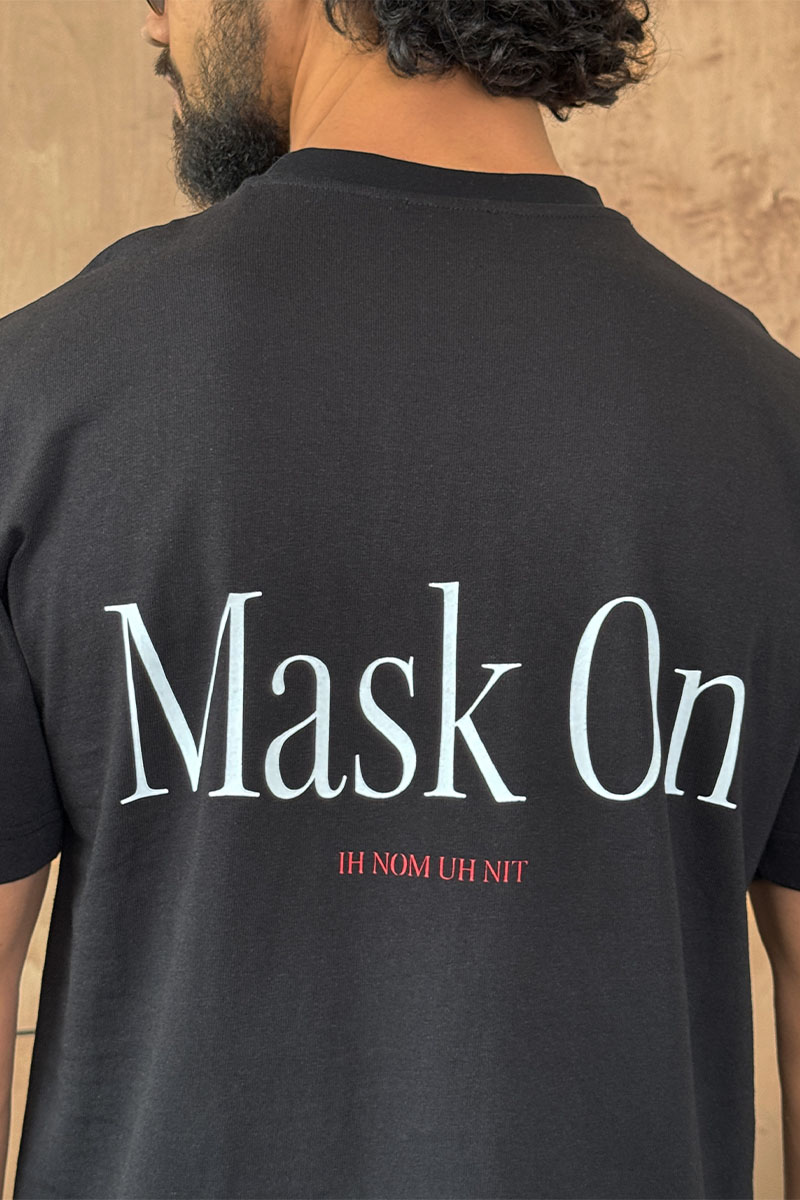 Designer Clothing Мужская чёрная футболка Ih Nom Uh Nit "Mask On"
