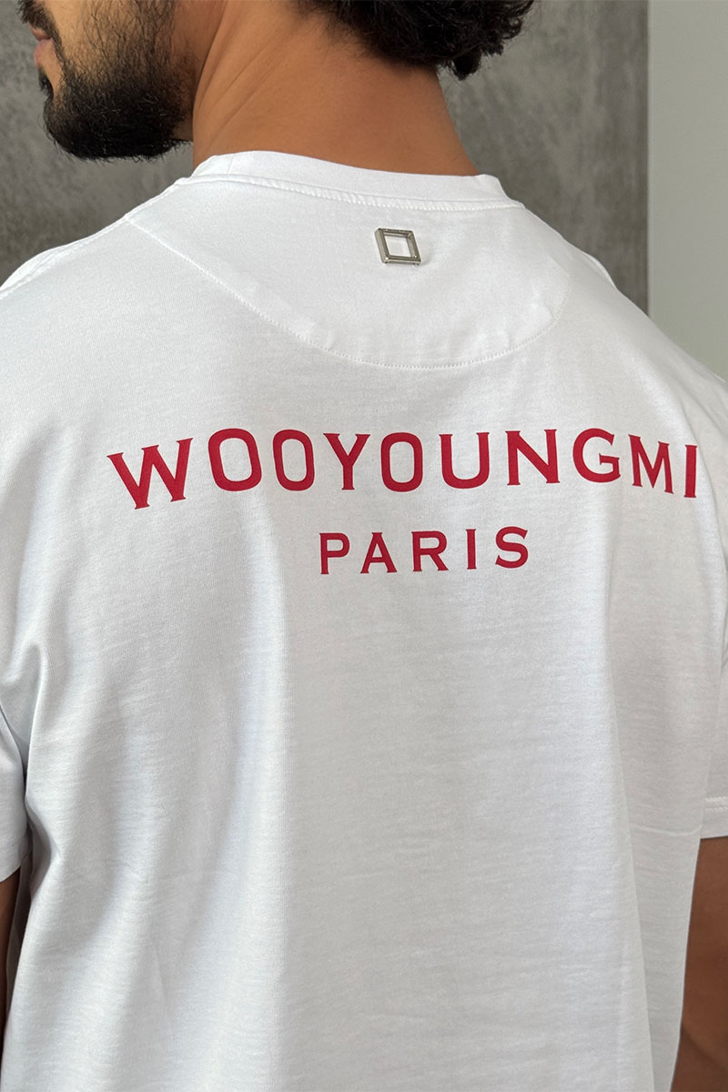 Designer Clothing Белая оверсайз футболка Wooyoungmi logo patch
