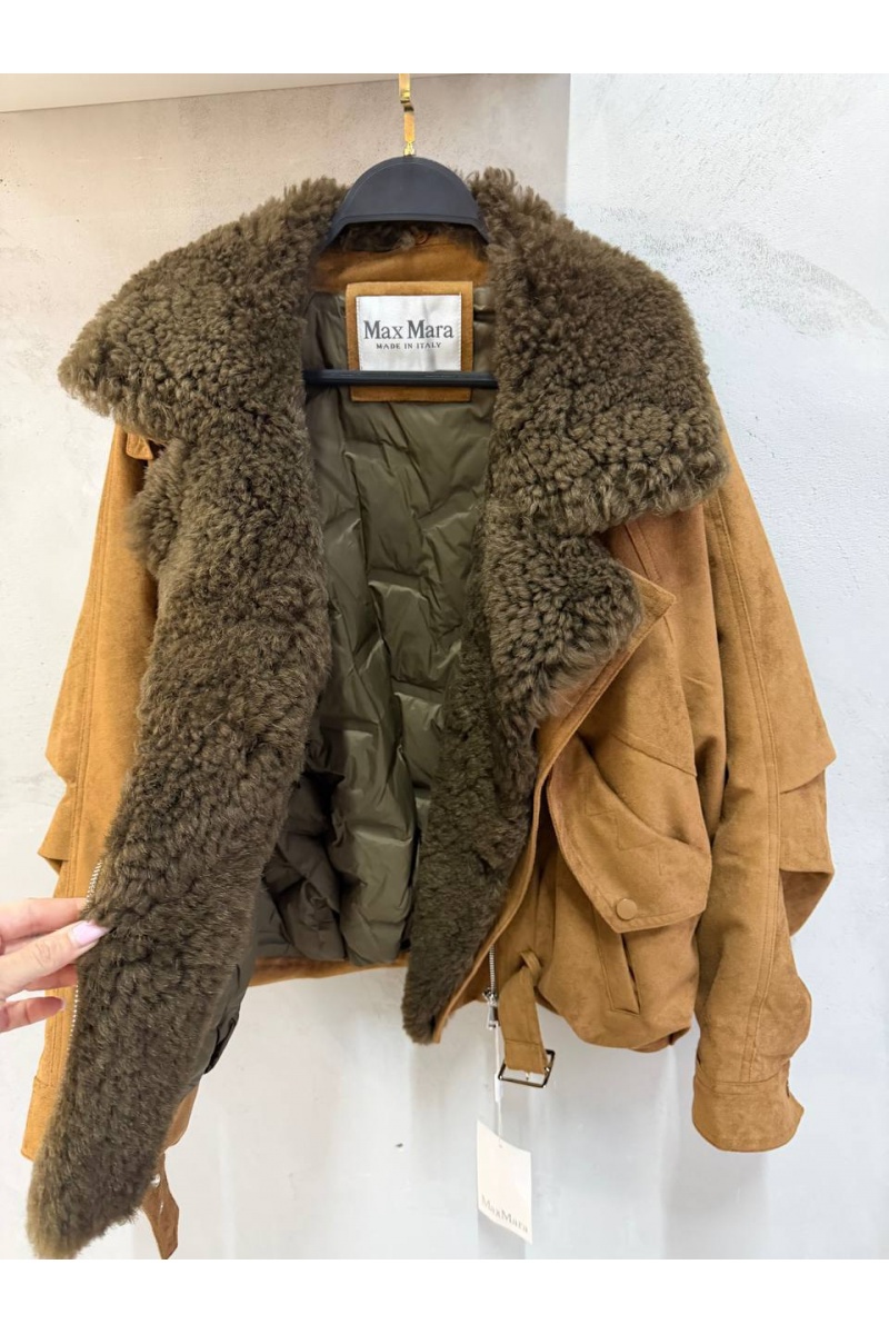 Max Mara Женский бомбер с натуральным мехом premium