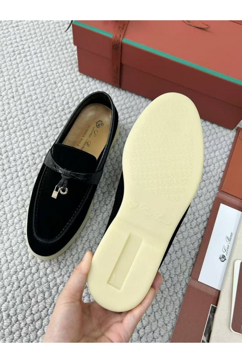 Loro Piana Женские лоферы Summer Charms Walk premium - Black